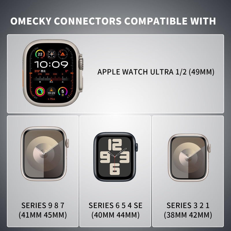 OMECKY Watch Band Connectors Adapter for Apple Watch, Replacement Link Attachment for iWatch Series 11 10 42mm, Series 9 8 7 41mm, Series 6 5 4 SE 40mm, Series 3 2 1 38mm Straps - Image 5